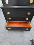 Solid wood antique black chest