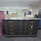 Drexel solid wood graphite serpentine dresser