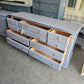 Solid wood vintage blue gray dresser