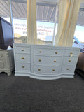 Light blue lacquer 9 drawers dresser