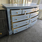 Blue bowfront dresser