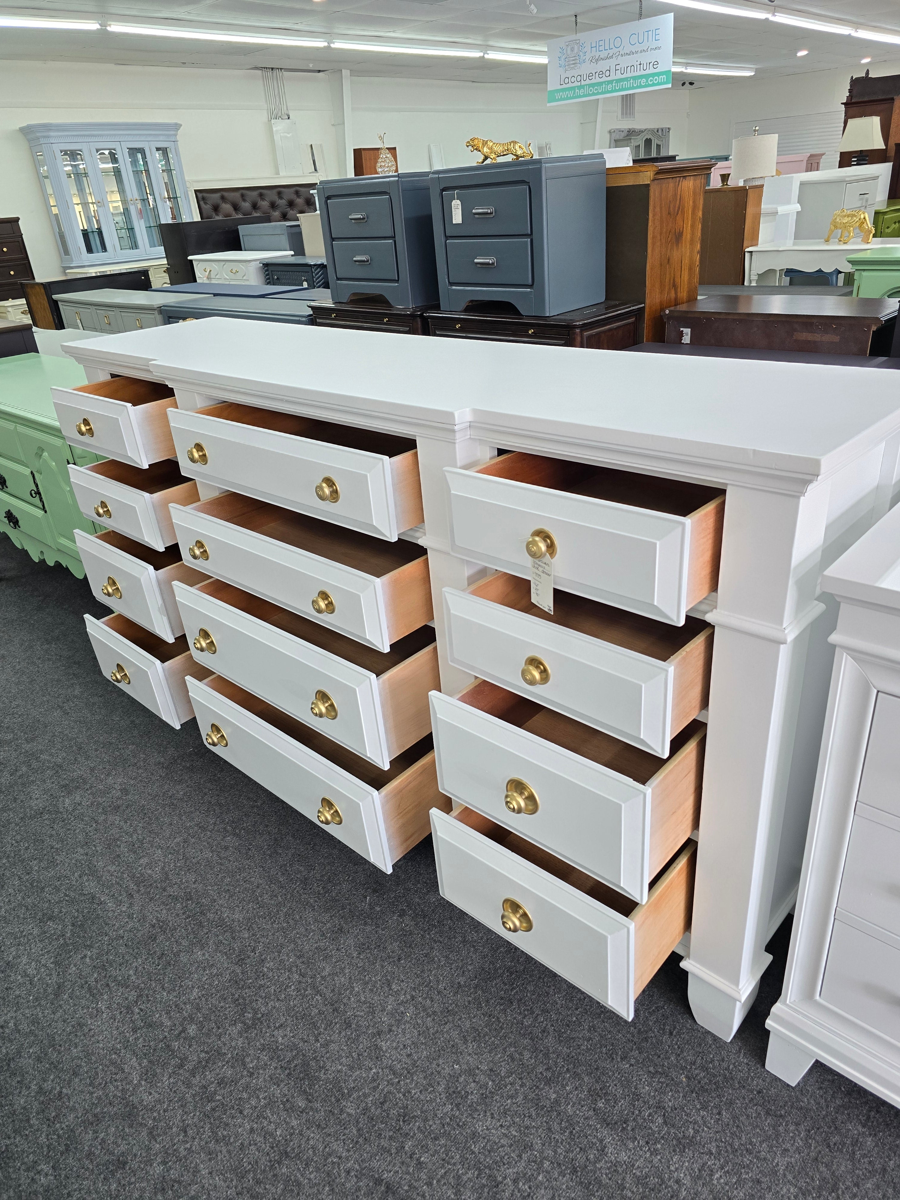 12 drawers big white dresser