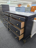 8 drawers black dresser