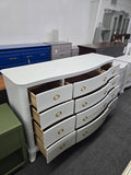 Gorgeous curved light gray dresser