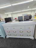 Lacquered blue 7 drawers dresser