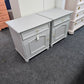 Solid wood pair of gray end tables