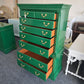 Green lacquer solid wood chest