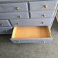Solid wood vintage blue gray dresser