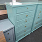 Restoration Hardware solid wood blue Lacquered chest
