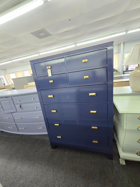 Naval lacquered tall chest of drawers