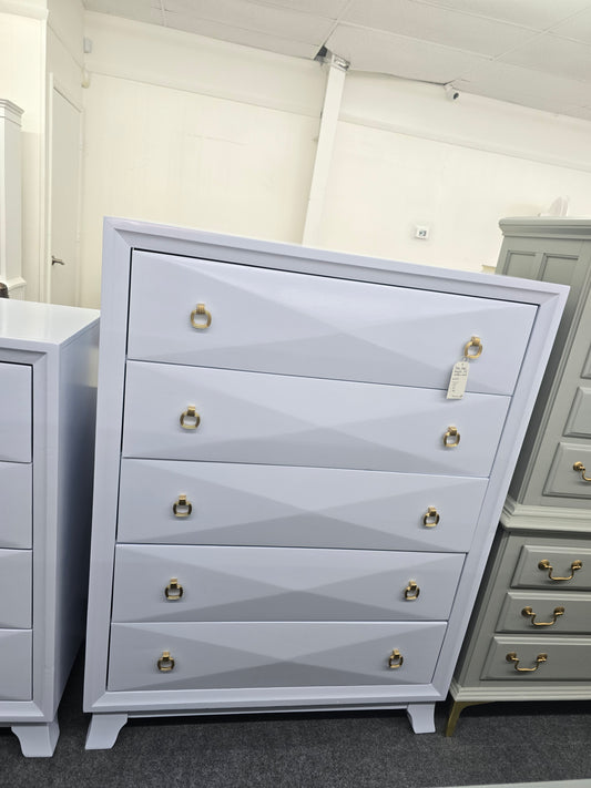 5 drawers baby blue modern chest