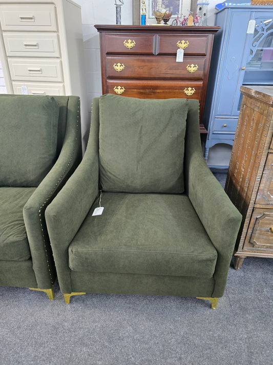 Olive green re upholstered chair