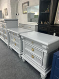 Light gray pair of nightstands
