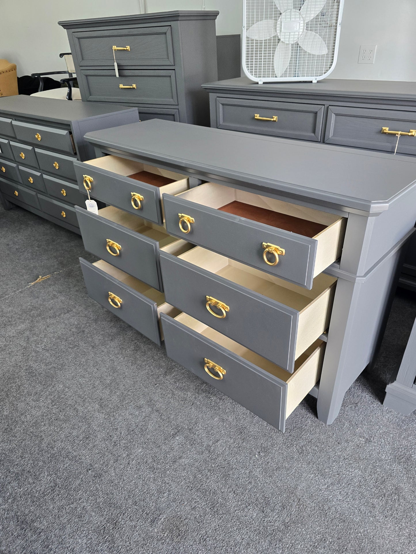 Dark Gray 6 drawers dresser
