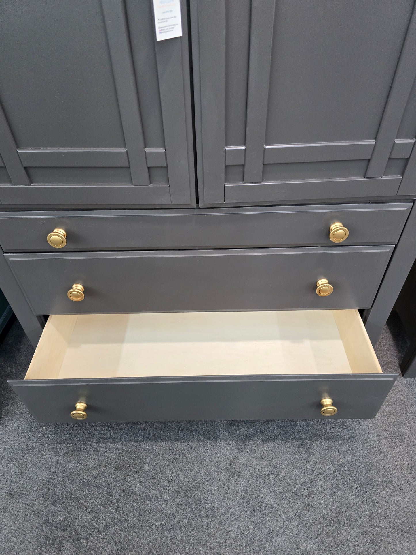 Graphite tall armoire