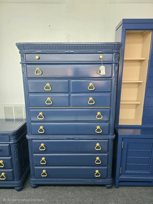 Laura Ashley blue Lacquered tall chest
