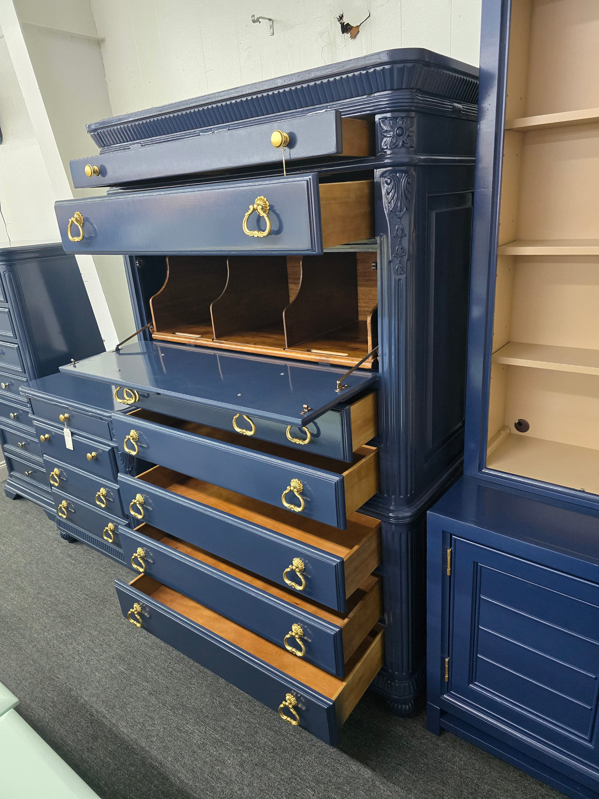 Laura Ashley blue Lacquered tall chest