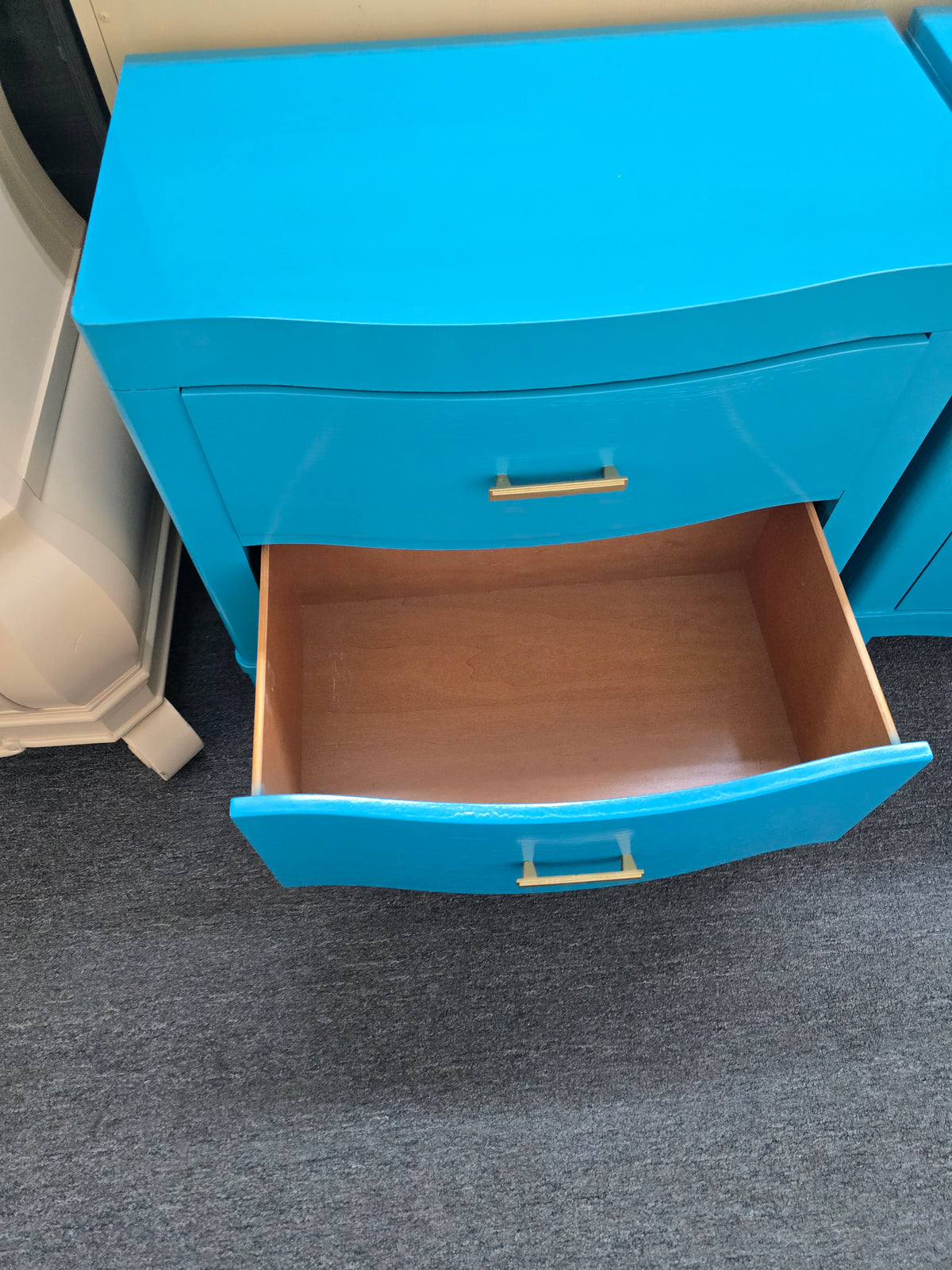 Pair of blue Lacquered nightstands
