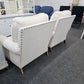 Set of 2 cozy off white re upholstered chairs