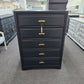 Modern 5 drawers black chest