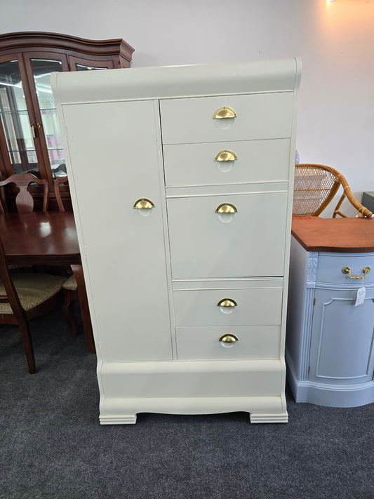 Antique waterfall cream chest/armoire