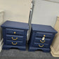 Legacy traditions navy blue pair of vintage nightstands
