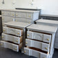Vintage gray pair of nightstands
