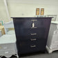 Dark blue 5 drawers lacquer chest