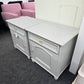 Solid wood pair of gray end tables