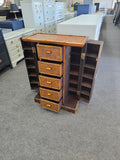 Bamboo vintage cabinet with side shelving