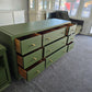 Solid wood MCM green long dresser