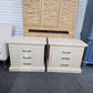 Drexel beige pair of nightstands