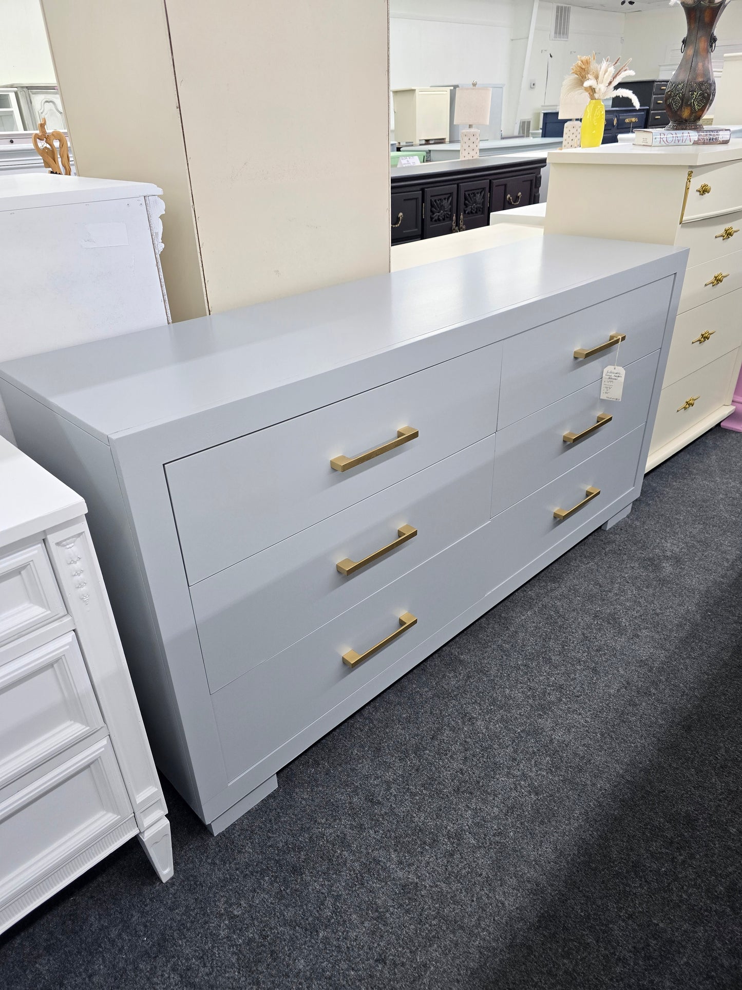 6 drawers gray dresser