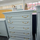 Solid wood light blue United chest