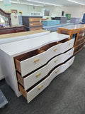 Pale pink 9 drawers dresser