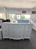Light blue Lacquered 9 drawers dresser