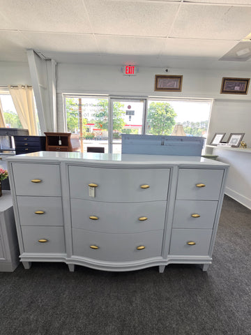 Light blue Lacquered 9 drawers dresser