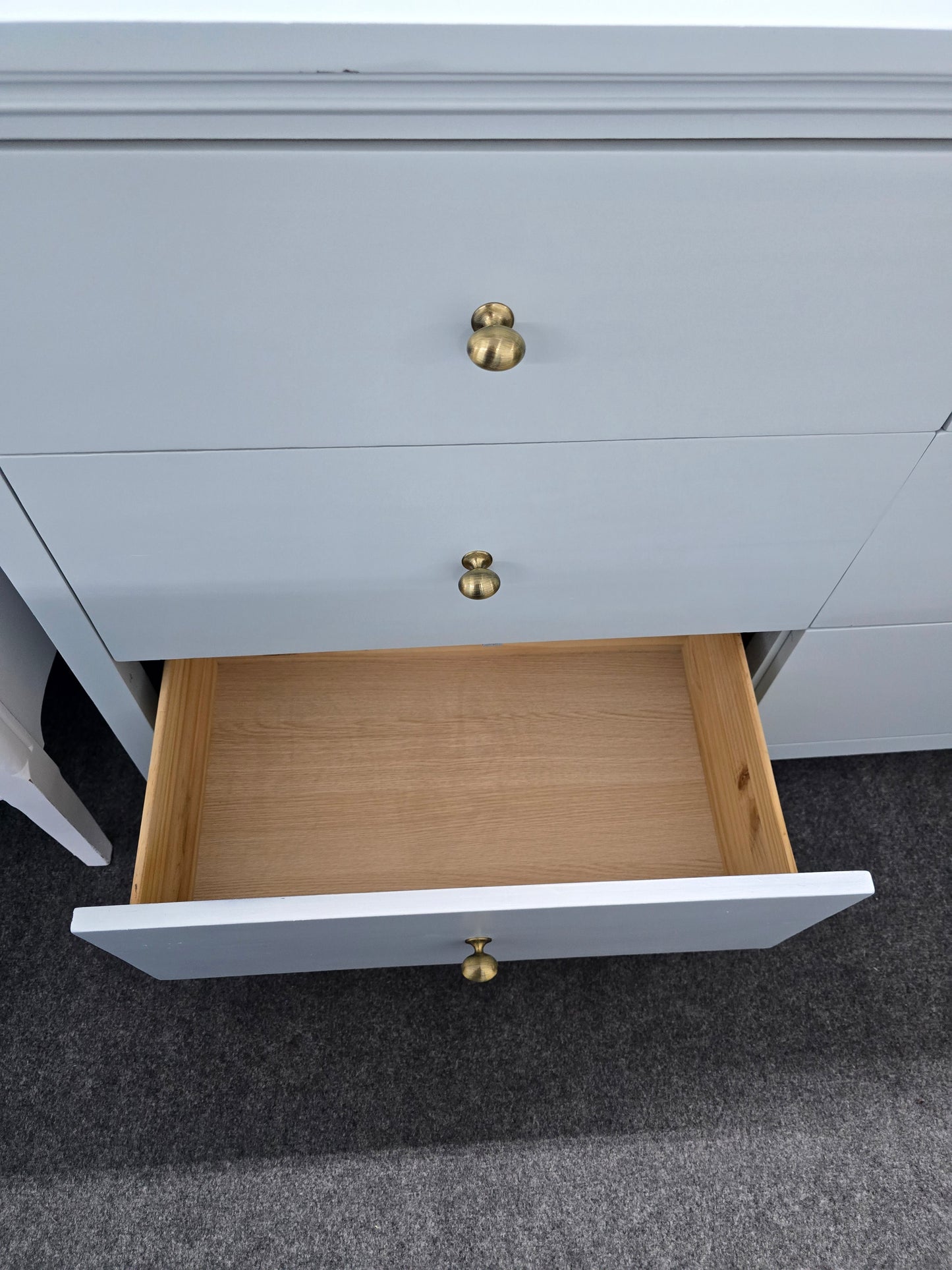 Solid wood 6 drawers blue dresser