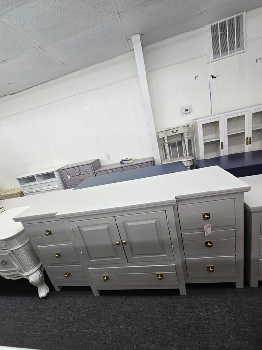 Rustic gray long dresser