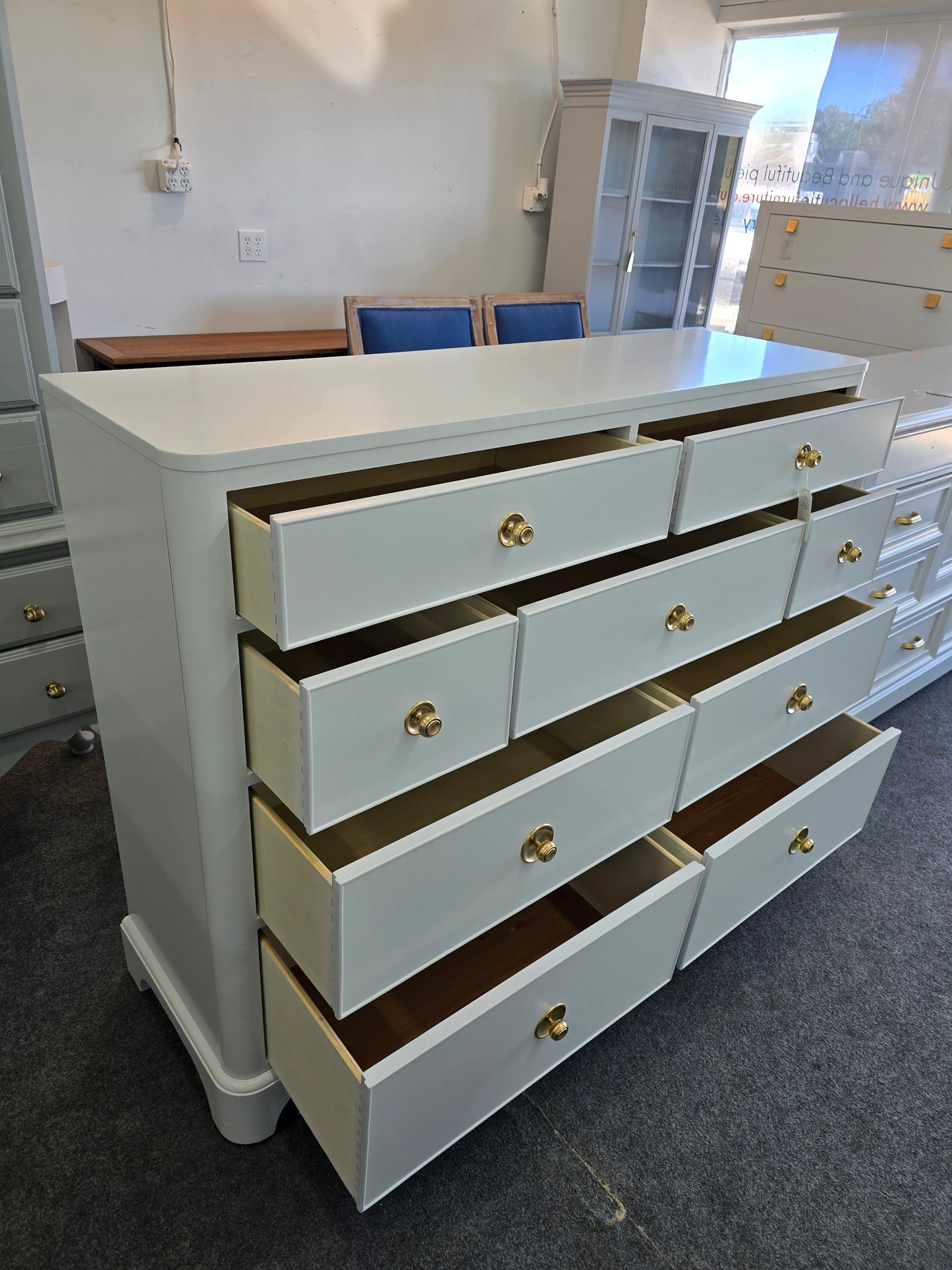 Bassett lacquered icy colored dresser