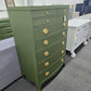 Solid wood green bowfront chest