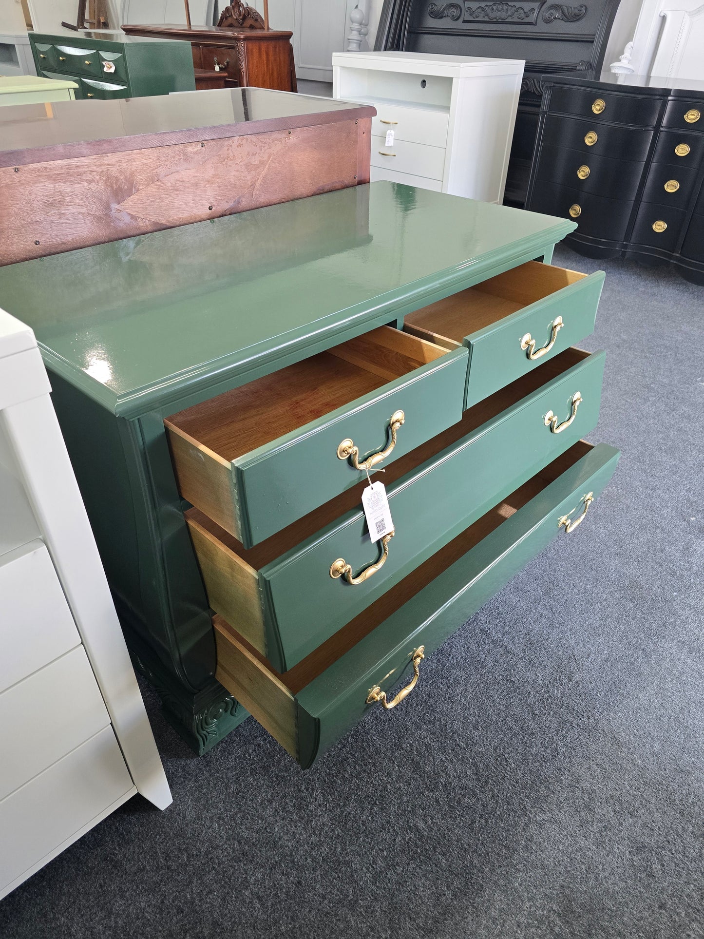 Pennsylvania house green lacquered dresser