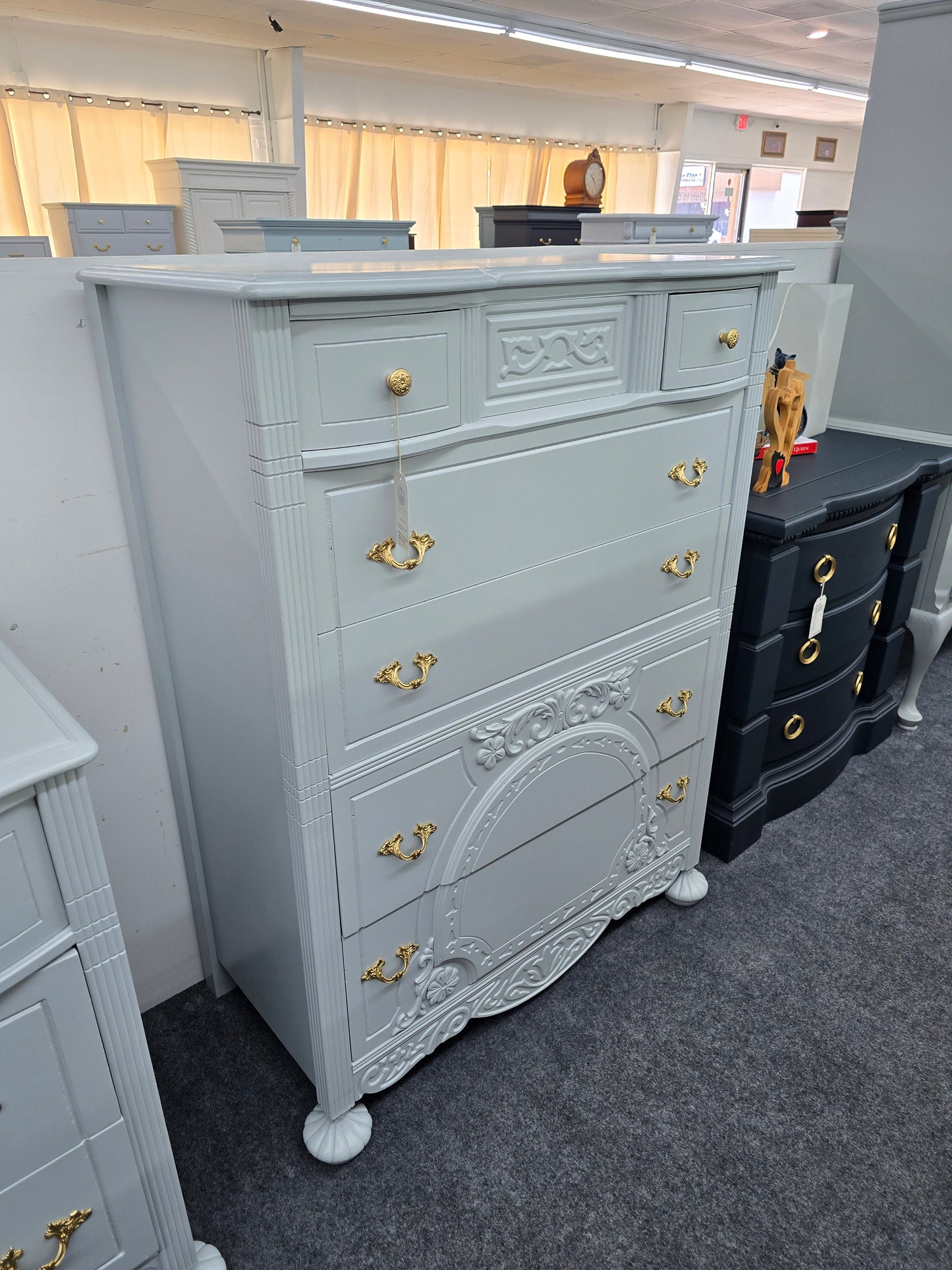 Antique blue Lacquered chest
