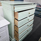 Solid wood SUMTER minty green lacquered chest