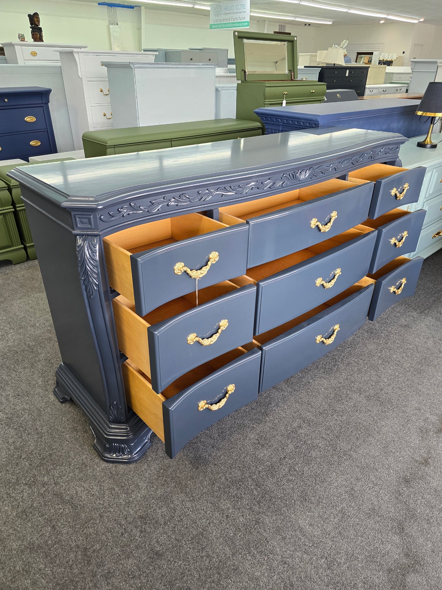 American Drew Inkwell lacquered dresser