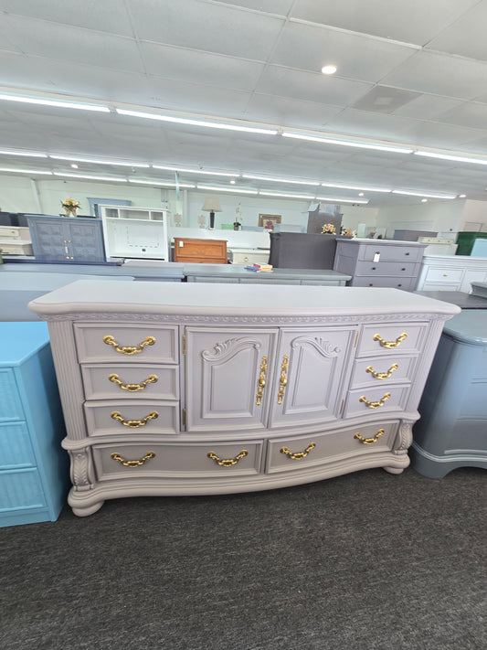 Solid wood purple dresser