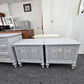 Pair of Regency light gray nightstands