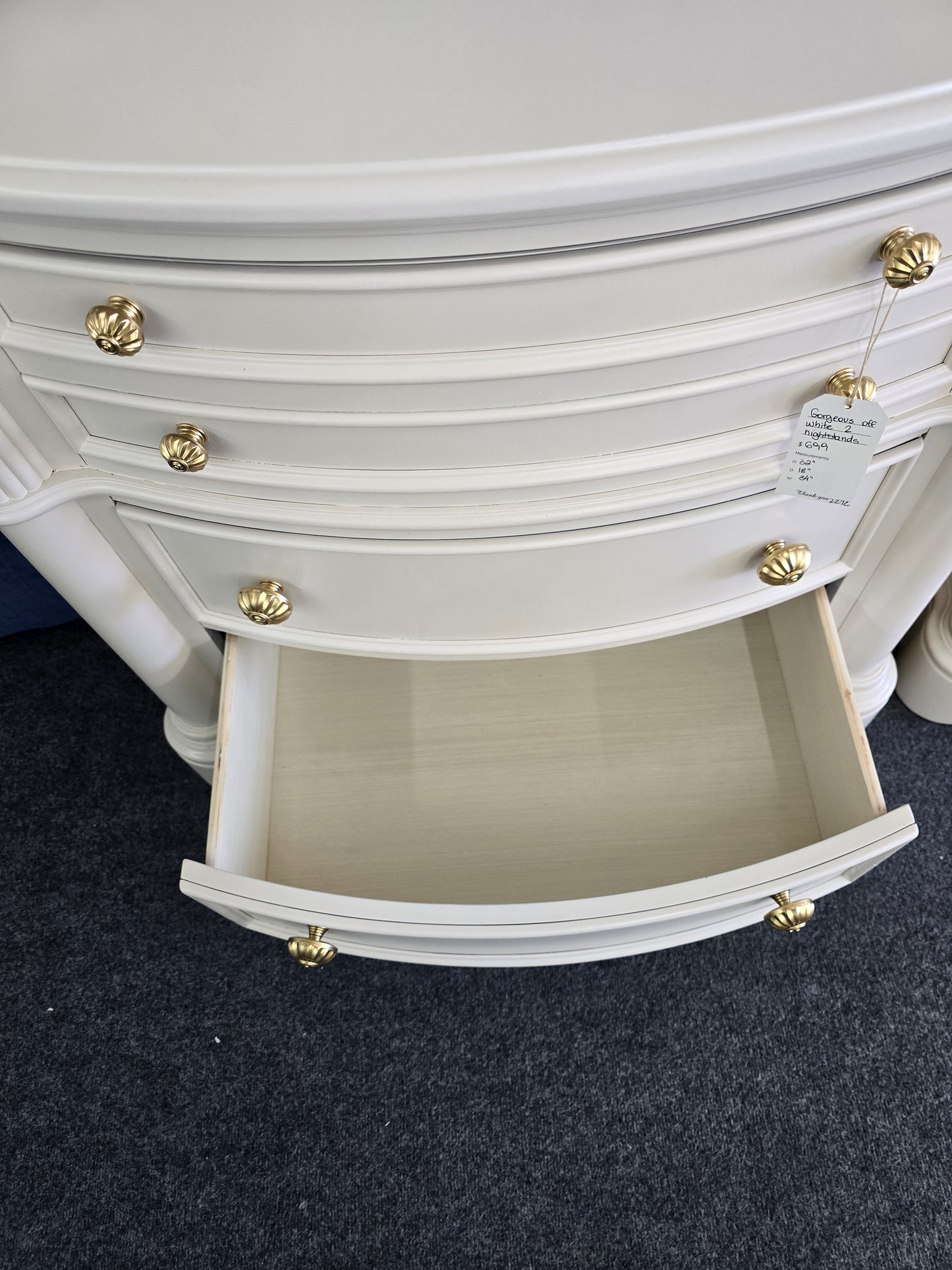 Gorgeous off white set of 2 nightstands
