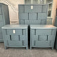 Dark blue layered pair of nightstands