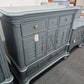 Broyhill bamboo green gray lacquered dresser